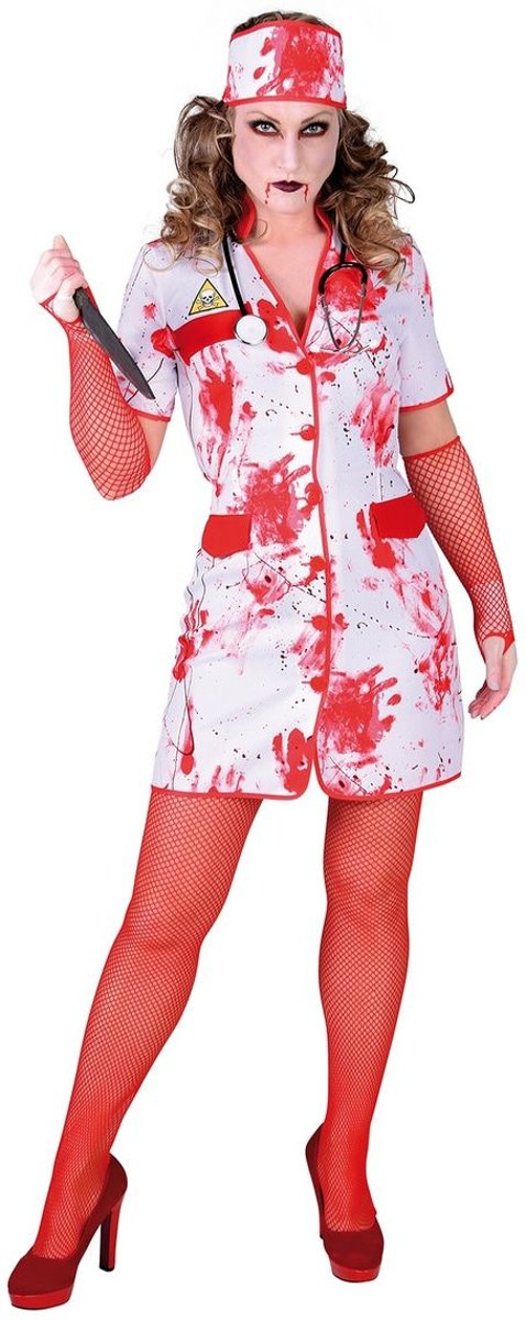 Verpleegster & Masseuse Kostuum | Verpleegster Vol Bloedspetters | Vrouw | Large | Halloween | Verkleedkleding